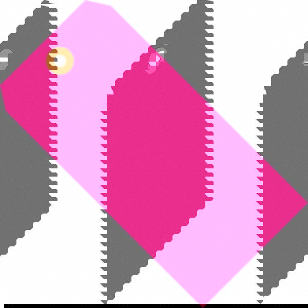 Blank Tag: 4-1/4'' High, Fluorescent Pink, Synthetic Paper